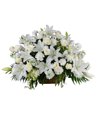 In Loving Memory All White Sympathy Flowers Louisville Flowers