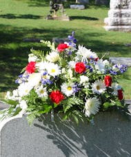 Patriotic  Fresh Flower Cemetery Saddle