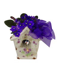 Vintage Charm Violets~Birdhouse