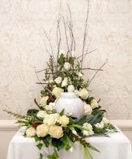 White Garden Cremation Wreath Design