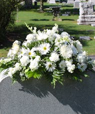 All White Fresh Flower Cemetery Saddle